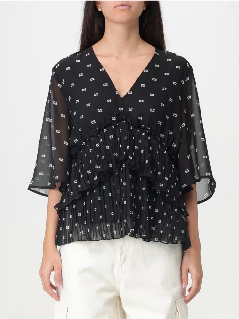 GANNI | V-neck Top | size 38 | New with Tags